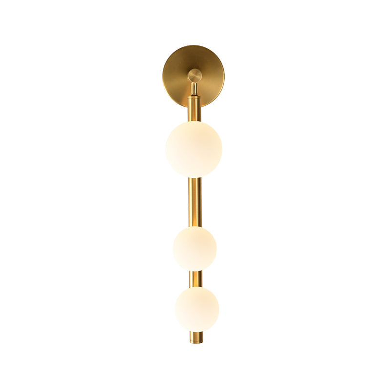 Vertical Linear Wall Mount Lighting Post-Modern Metal 3-Head Gold Finish Wall Sconce Lamp for Corner