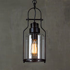 Black/Rust 1 Light Pendant Ceiling Light Farmhouse Clear Glass Mason Jar Hanging Lamp