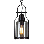 Black/Rust 1 Light Pendant Ceiling Light Farmhouse Clear Glass Mason Jar Hanging Lamp