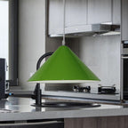 Nordic Cone Hanging Lamp Metal 1 Light Black/White/Red Pendant Light Fixture for Dining Room, 12.5"/16.5" Wide
