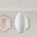 Cigar Suspension Pendant Contemporary Fabric 1 Light White Hanging Ceiling Light, 6.5"/12"/14" Wide