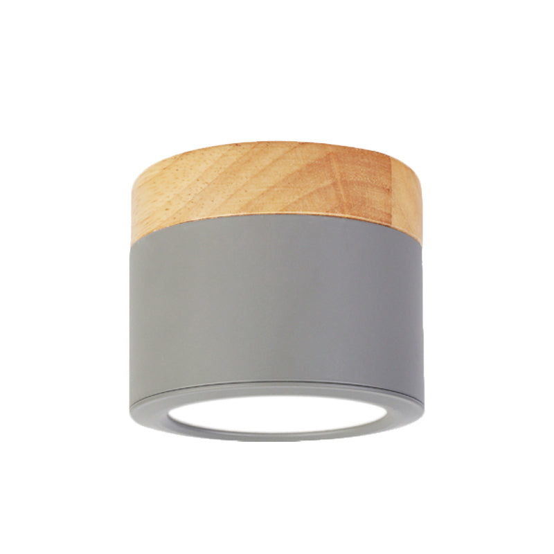 Bathroom Hallway Round Flush Mount Light Acrylic Macaron Loft Small Green/Grey/White Ceiling Lamp
