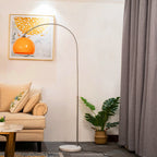 Mira Modern Dome Floor Lamp Metal/Marble/Acrylic White/Orange Living Room