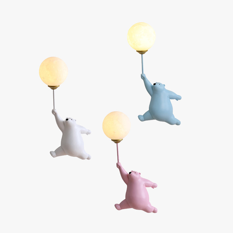 Arisha Design Bear LED Wall Lamp Indoor White, Children's Room/Bedroom