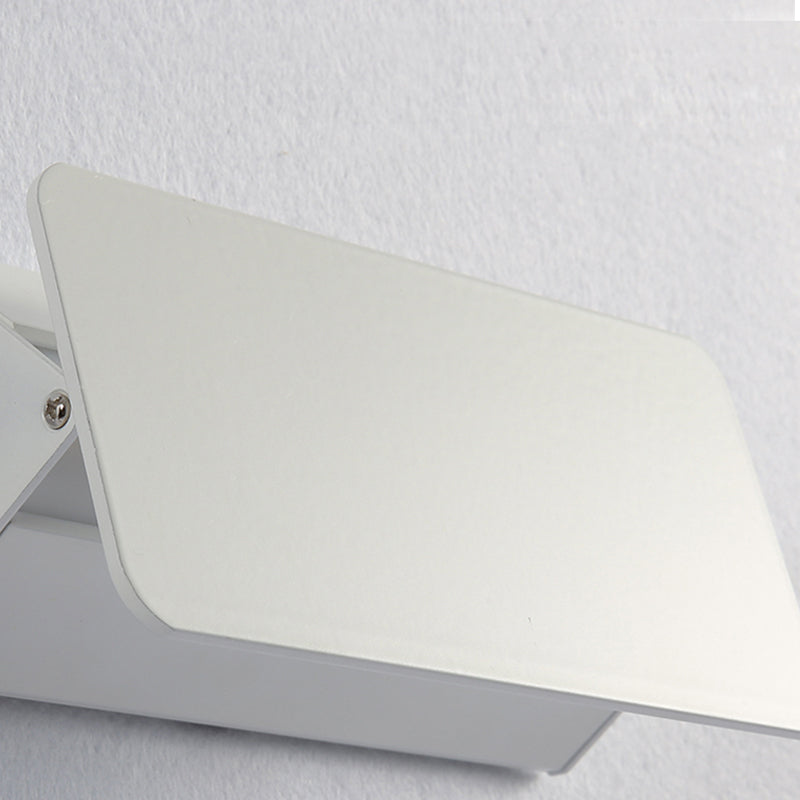 Modern Rectangular Wall Sconce, Metal, White, Garden