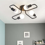 Arisha Vintage Modern Minimalist Industrial Metal Black Ceiling Lamp