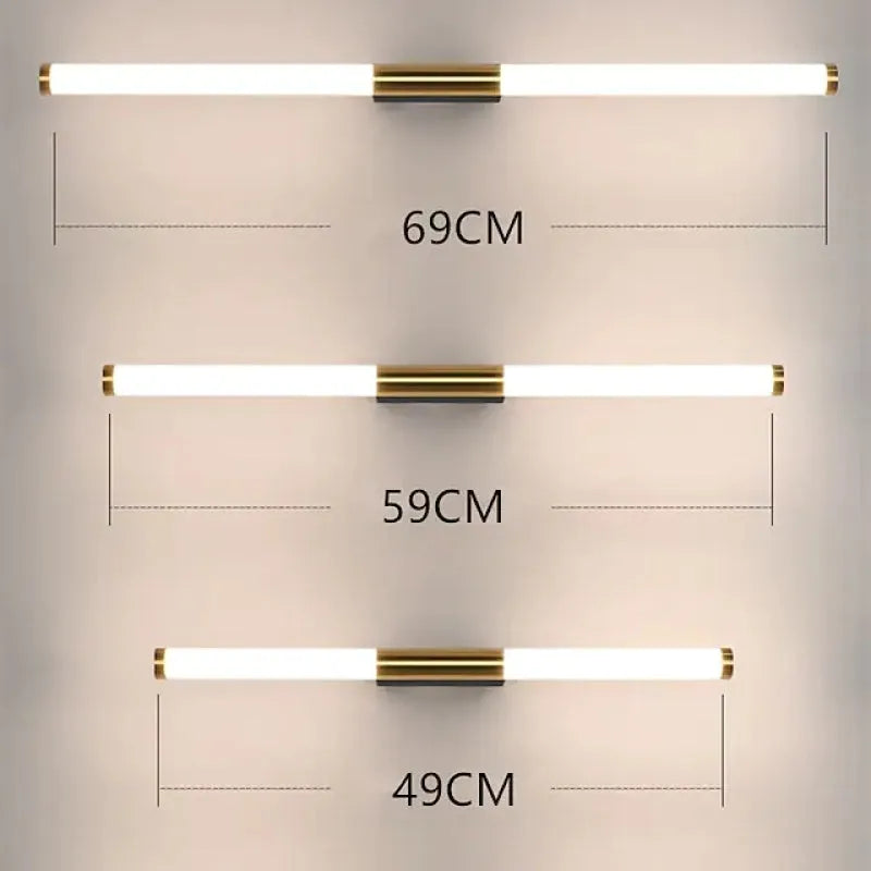 Moren Minimalist Linear Metal Wall Lamp, Gold
