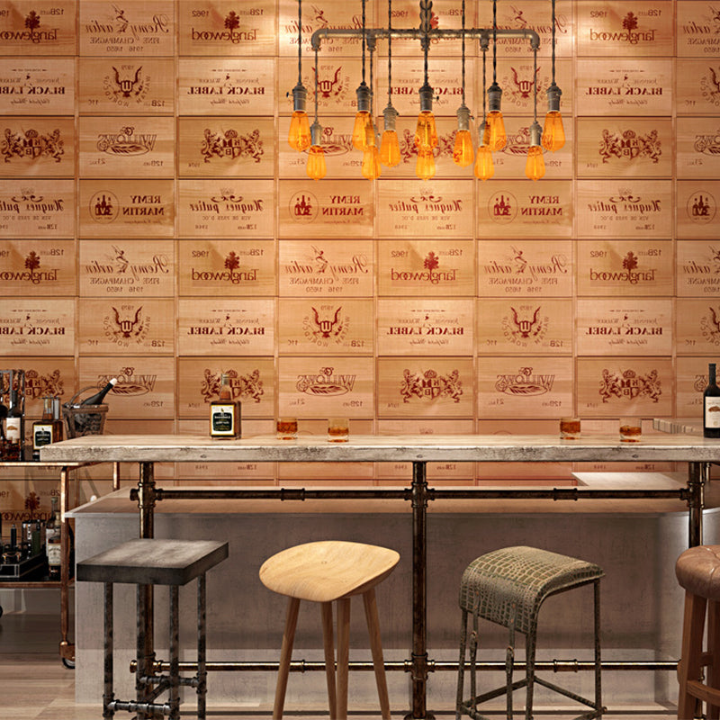 3D Print Woods Wallpaper Vintage Wine Barrels Non-Pasted Wall Decor, 20.5" by 31', Red and Brown