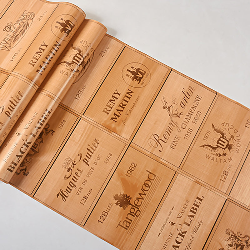 3D Print Woods Wallpaper Vintage Wine Barrels Non-Pasted Wall Decor, 20.5" by 31', Red and Brown