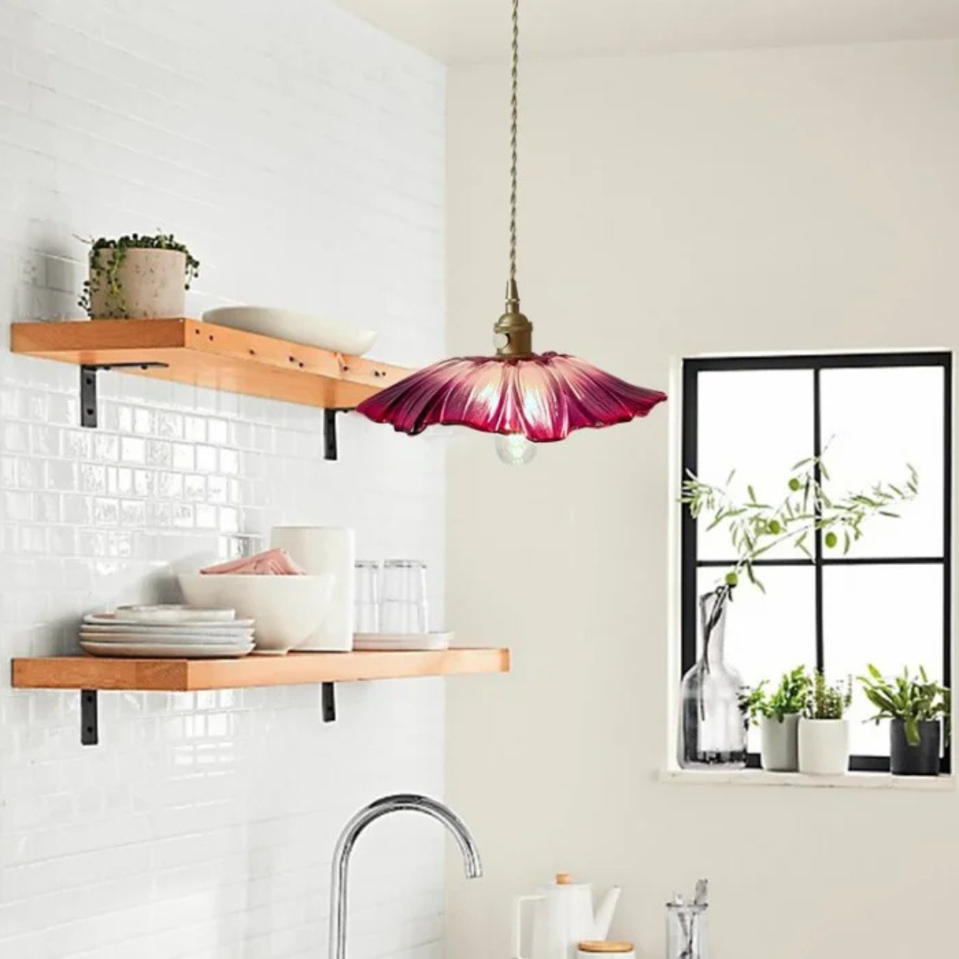 Myloq - Retro Lotus Glass Pendant Lamp