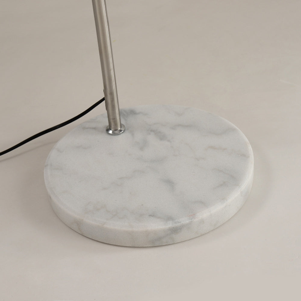 Mira Modern Dome Floor Lamp Metal/Marble/Acrylic White/Orange Living Room
