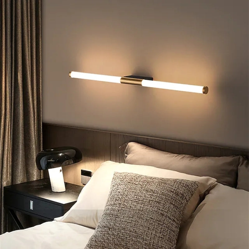 Moren Minimalist Linear Metal Wall Lamp, Gold
