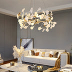 Jarn Leaf Suspension / Modern Multi Metal / Ceramic Gold / White Living Room