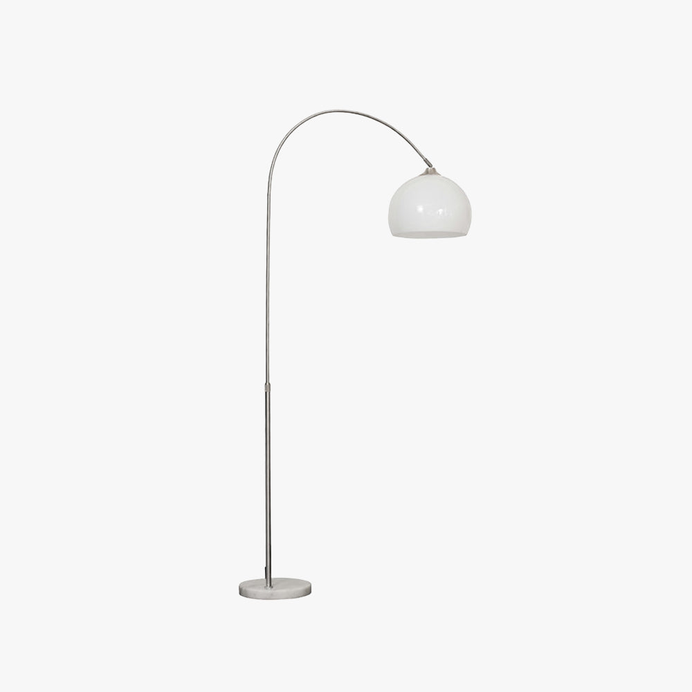 Mira Modern Dome Floor Lamp Metal/Marble/Acrylic White/Orange Living Room