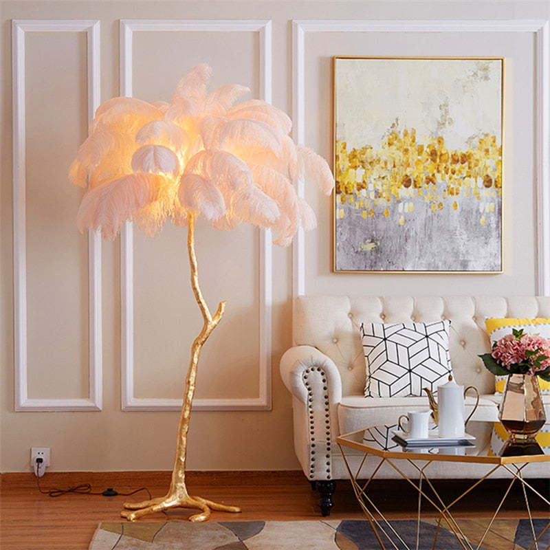 O'Moore Modern Multi-Colored LED Floor Lamp Feather Dining Room/Living Room