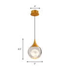 Orb/Teardrop/Arc Shape Pendulum Light Minimalist Clear Crystal Glass LED Gold Hanging Ceiling Lamp