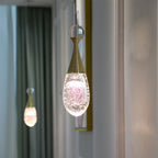 Orb/Teardrop/Arc Shape Pendulum Light Minimalist Clear Crystal Glass LED Gold Hanging Ceiling Lamp