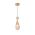 Orb/Teardrop/Arc Shape Pendulum Light Minimalist Clear Crystal Glass LED Gold Hanging Ceiling Lamp