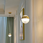Orb/Teardrop/Arc Shape Pendulum Light Minimalist Clear Crystal Glass LED Gold Hanging Ceiling Lamp
