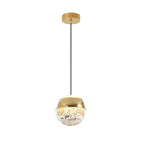 Orb/Teardrop/Arc Shape Pendulum Light Minimalist Clear Crystal Glass LED Gold Hanging Ceiling Lamp