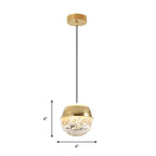 Orb/Teardrop/Arc Shape Pendulum Light Minimalist Clear Crystal Glass LED Gold Hanging Ceiling Lamp