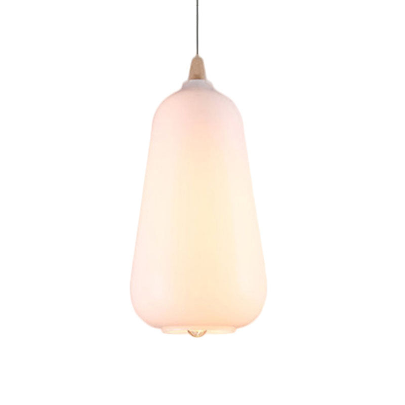 Global/Gourd/Ellipse Pendant Light Contemporary Smoky/Amber/White Glass 1 Light Dining Room Hanging Ceiling Lamp
