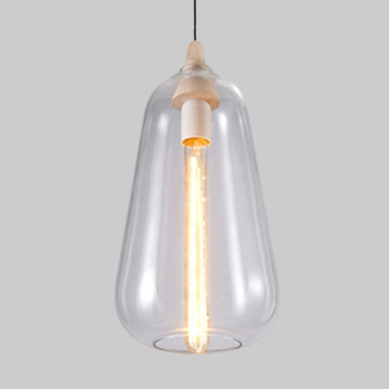 Global/Gourd/Ellipse Pendant Light Contemporary Smoky/Amber/White Glass 1 Light Dining Room Hanging Ceiling Lamp