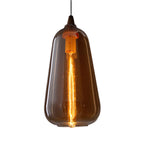 Global/Gourd/Ellipse Pendant Light Contemporary Smoky/Amber/White Glass 1 Light Dining Room Hanging Ceiling Lamp