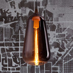 Global/Gourd/Ellipse Pendant Light Contemporary Smoky/Amber/White Glass 1 Light Dining Room Hanging Ceiling Lamp