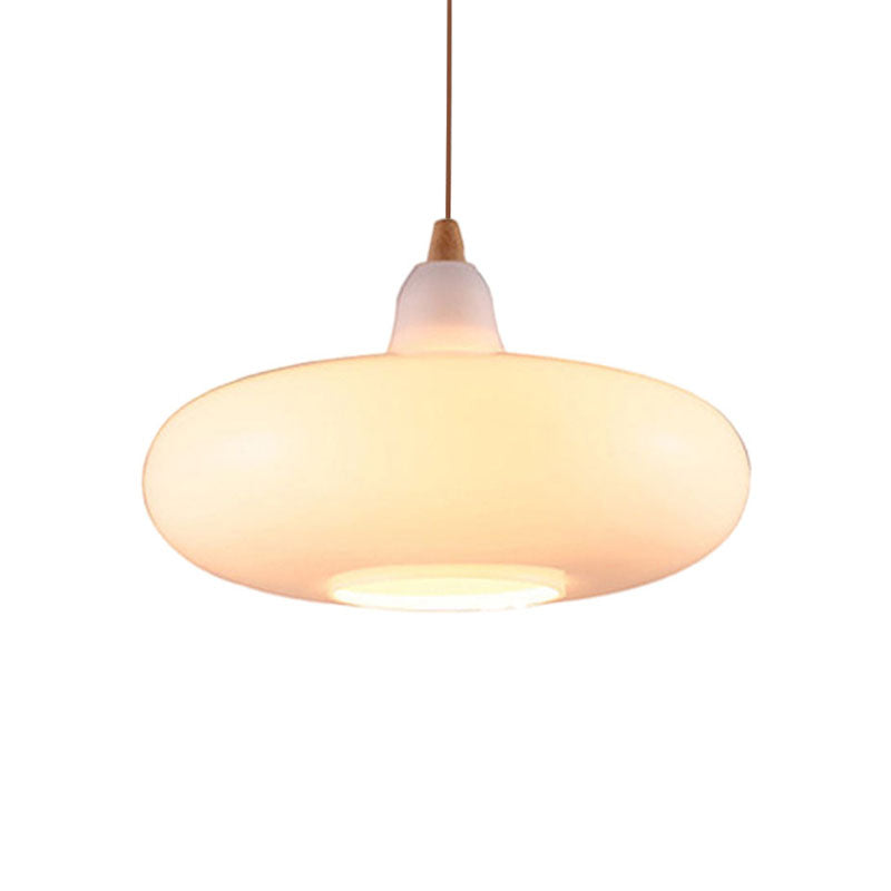 Global/Gourd/Ellipse Pendant Light Contemporary Smoky/Amber/White Glass 1 Light Dining Room Hanging Ceiling Lamp