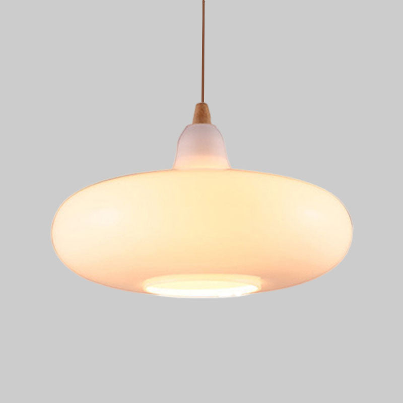 Global/Gourd/Ellipse Pendant Light Contemporary Smoky/Amber/White Glass 1 Light Dining Room Hanging Ceiling Lamp