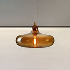 Global/Gourd/Ellipse Pendant Light Contemporary Smoky/Amber/White Glass 1 Light Dining Room Hanging Ceiling Lamp