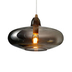 Global/Gourd/Ellipse Pendant Light Contemporary Smoky/Amber/White Glass 1 Light Dining Room Hanging Ceiling Lamp