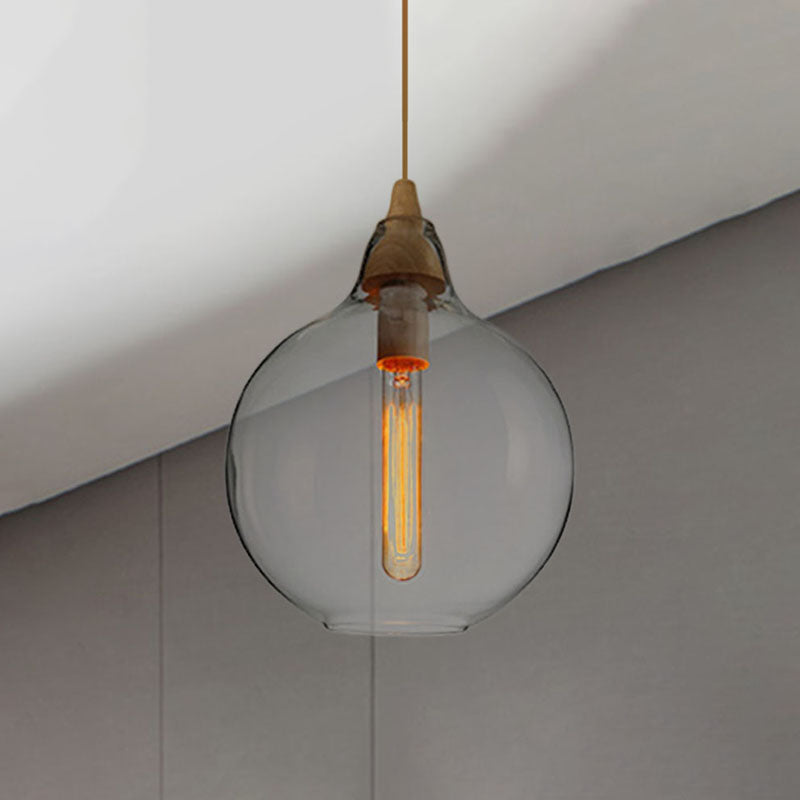 Global/Gourd/Ellipse Pendant Light Contemporary Smoky/Amber/White Glass 1 Light Dining Room Hanging Ceiling Lamp