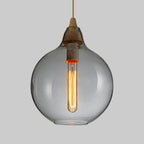 Global/Gourd/Ellipse Pendant Light Contemporary Smoky/Amber/White Glass 1 Light Dining Room Hanging Ceiling Lamp
