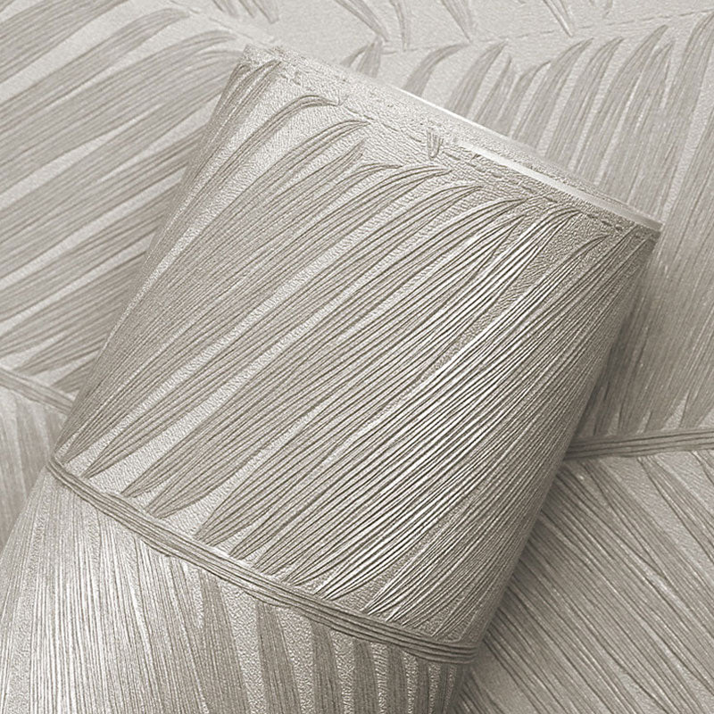 Soft Color Minimalist Wall Art 20.5" by 33' Leaf Texture Wallpaper Roll for Accent Wall