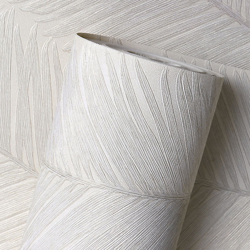 Soft Color Minimalist Wall Art 20.5" by 33' Leaf Texture Wallpaper Roll for Accent Wall