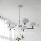 Modern Chandelier with Opal Glass Shades – Elegant Ceiling Lamp