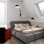 Designer wall lamp with double arm – adjustable wall light for living room, office, or bedroom