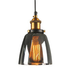 Retro Industrial Pendant Lamp with Glass – Smoky Glass Shade