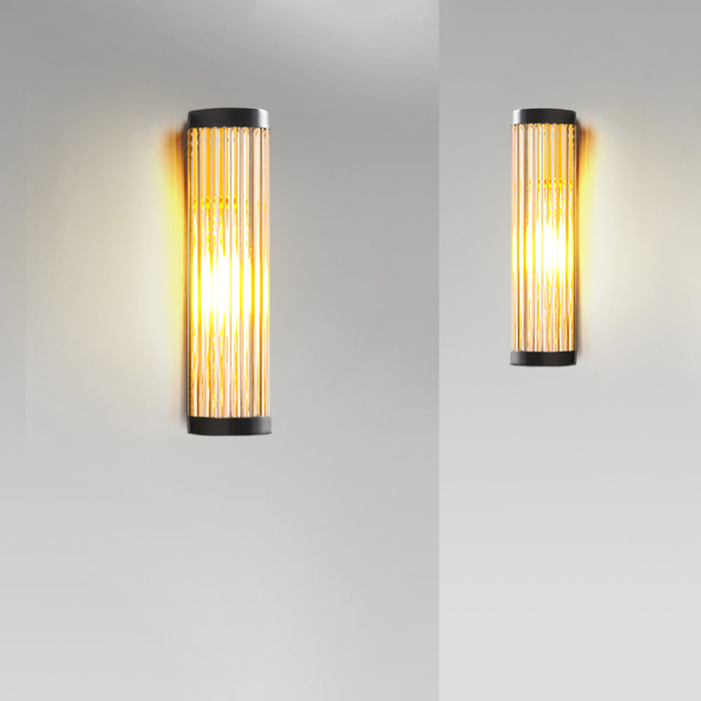 Yoru Semi-Cylindrical Wall Sconce. Metal/Glass. Outdoor