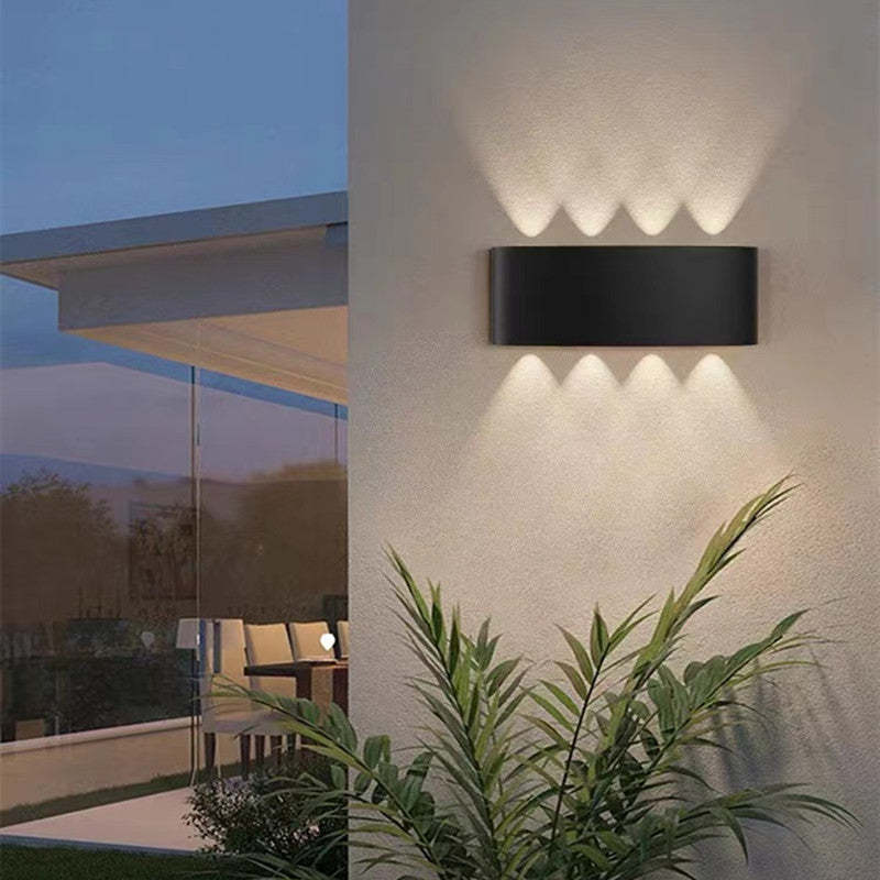 Ray Modern Outdoor Wall Light Rectangle LED White Metal Terrace