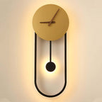 Arisha Nordic Clock Wall Lamp, Gold & Black