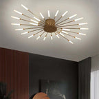 Wesley Flush-Mount Ceiling Light Fireworks, Black/Gold
