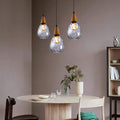 Arisha Vintage LED Suspension Amber Glass Wood Bedroom