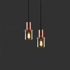 Modern Pendant Lamp with Glass Shade and Metal Accent – Industrial Elegance
