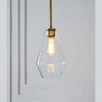 June Pendant Light Glass, Clear/Amber Diamond shape