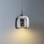 June Modern Cylinder Pendant Light. Clear/Smoky Gray/Amber