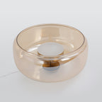 June Modern Cylinder Pendant Light. Clear/Smoky Gray/Amber