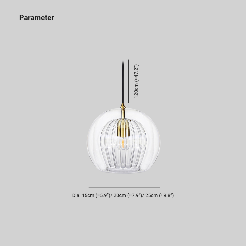Valentina Pendant Light Clear/Amber Dining Room/Living Room Glass